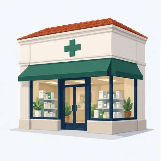 la pharmacie: दवा की दुकान