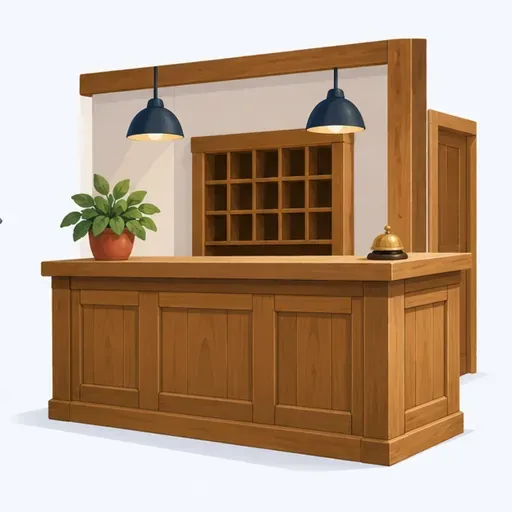 la réception: reception desk
