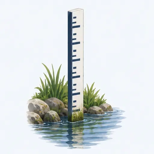 la règle graduée: marked measuring staff