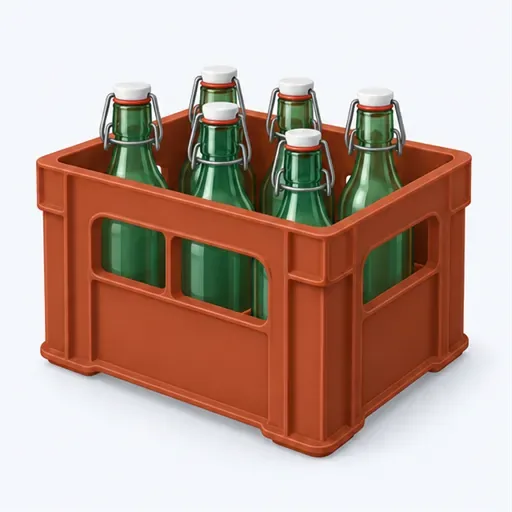 une caisse de bouteilles: صندوق زجاجات