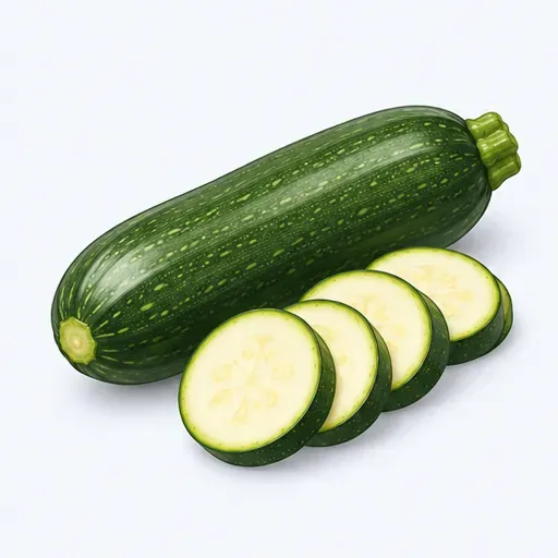 une courgette crue: a raw courgette