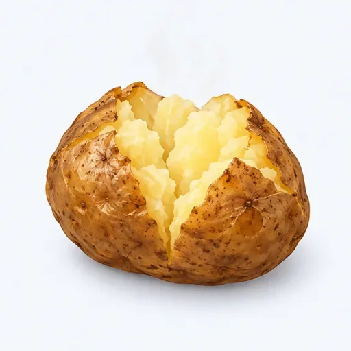 une pomme de terre cuite: a cooked potato