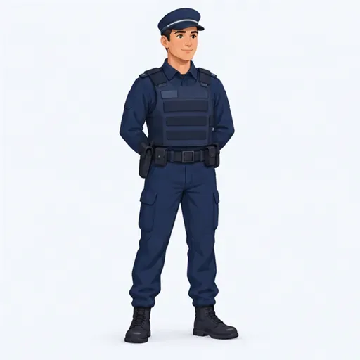 un policier: 一名男警察