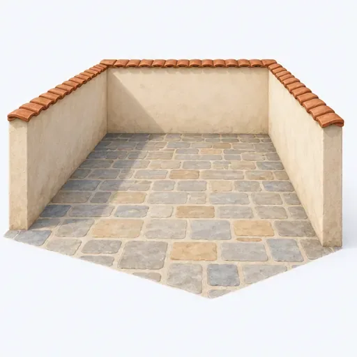 une cour: a courtyard