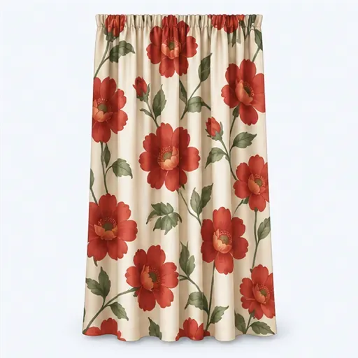 le rideau à fleurs: 印花窗帘
