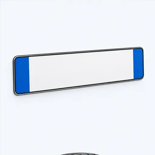 la plaque d’immatriculation: registration plate