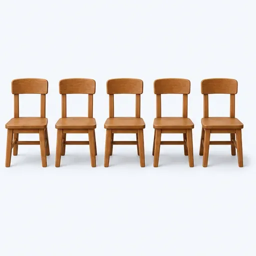 cinq chaises: five chairs