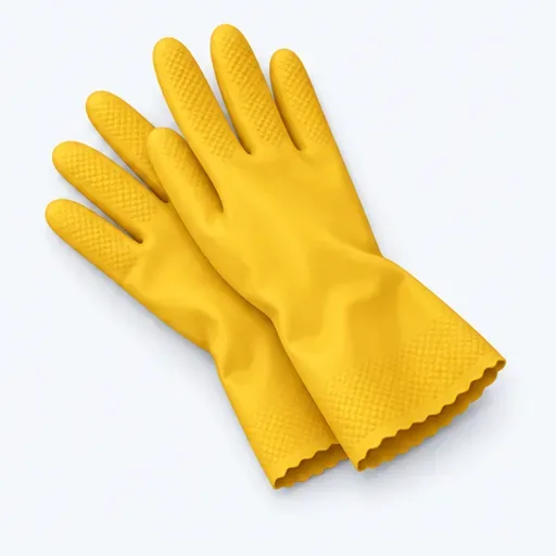 les gants de ménage (m.): rubber gloves