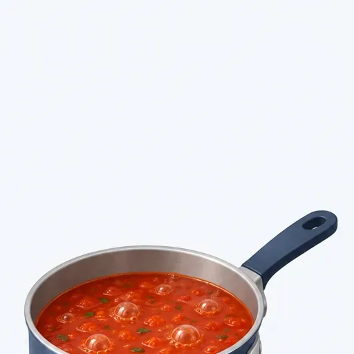 la sauce qui mijote: gently simmering sauce