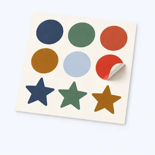 les gommettes (f.): coloured shape stickers