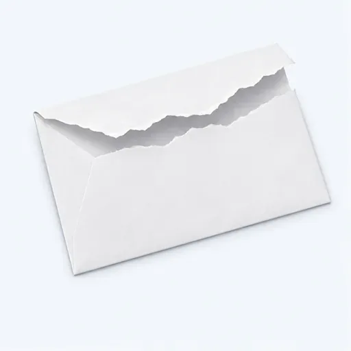 l’enveloppe déchirée: torn envelope