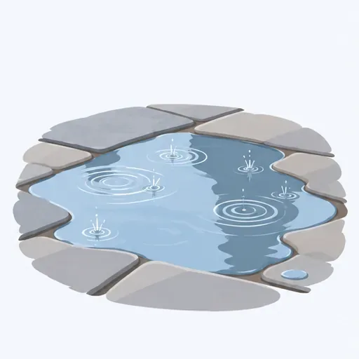 une flaque: a puddle
