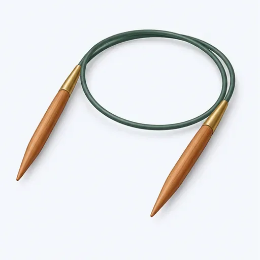 l’aiguille circulaire (f.): circular knitting needle