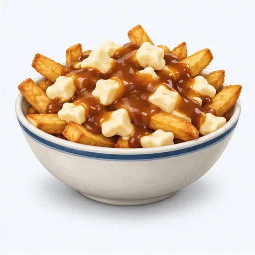 une poutine: chips with cheese curds and gravy