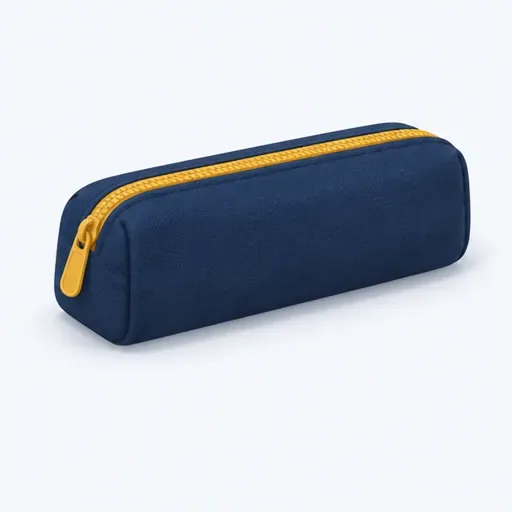 une trousse bleue: 一个蓝色笔袋