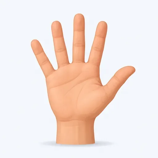 une main: una mano