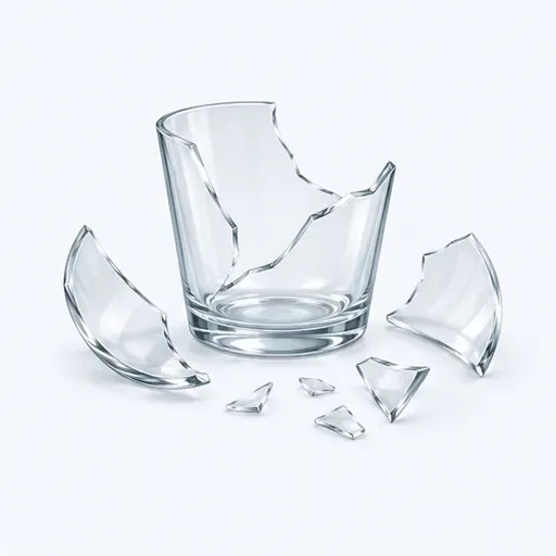 un verre cassé: كأس مكسور