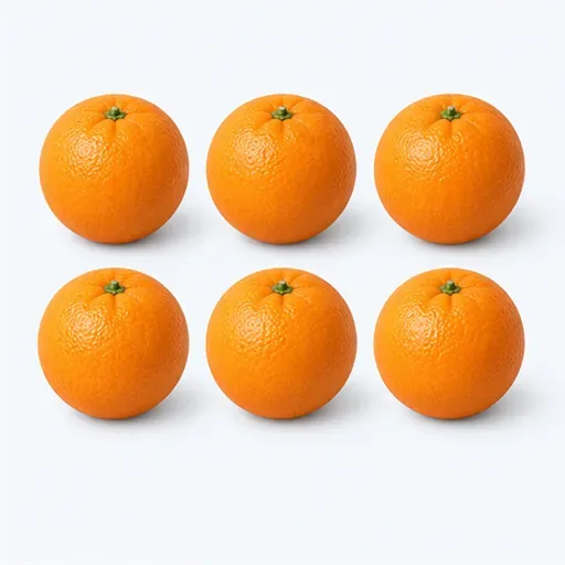 six oranges: six oranges