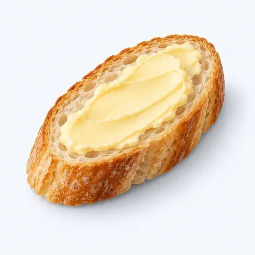 une tartine: شريحة خبز عليها شيء مدهون