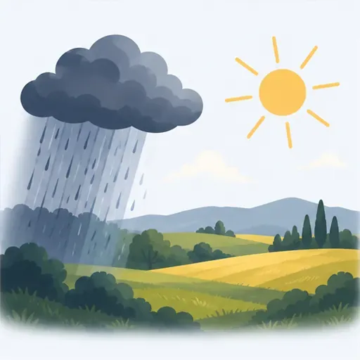 une averse: a shower