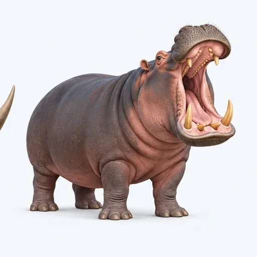 l’hippopotame (m.): hippopotamus