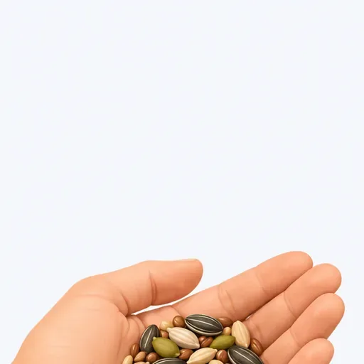 une poignée de graines: handful of seeds