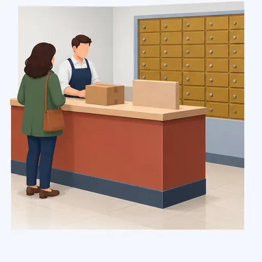 un bureau de poste: post office