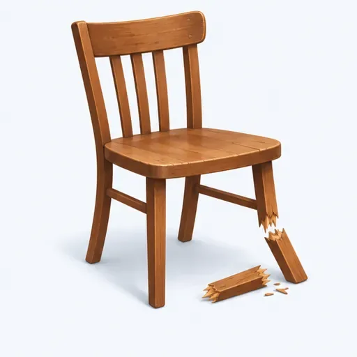 une chaise cassée: a broken chair