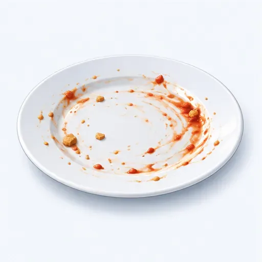 une assiette sale: 一个脏盘子