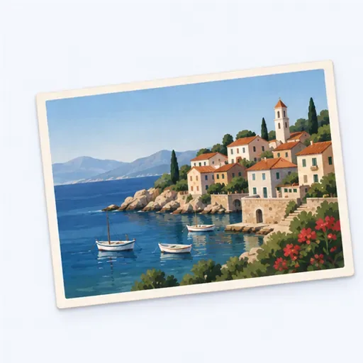 une carte postale: a postcard