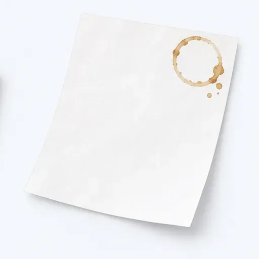 une feuille tachée: a stained sheet of paper